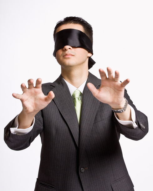 Businessman in blindfold - Valokuva, kuva