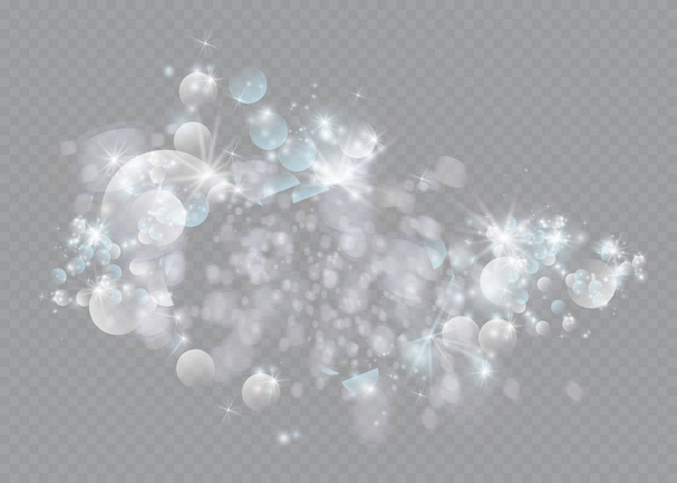 Bílá jiskry glitter speciální světelný efekt. Vektor jiskří na průhledném pozadí. Vánoční abstraktní vzor - Vektor, obrázek