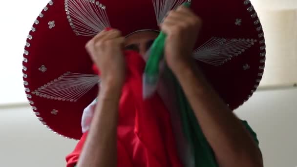 Mexikanischer Fan feiert zu Hause - Filmmaterial, Video