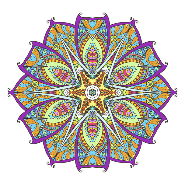 Mandala. Abstract decorative background. Islam, Arabic, oriental, indian, ottoman, yoga motifs. - Vector, imagen
