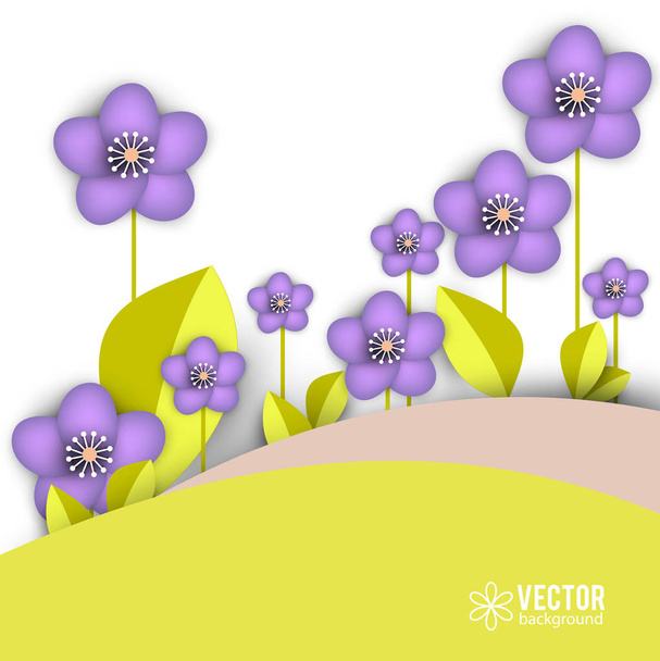 Beautiful background with  spring flowers - Vector, Image