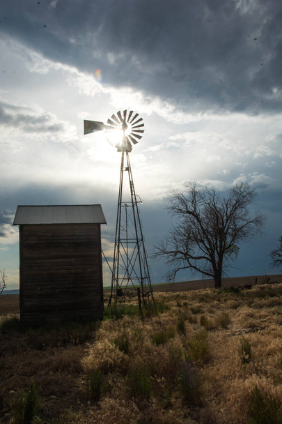 Windmill and shed - Photo, Image