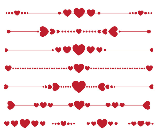 Collection of vector valentine monograms with hearts - Vector, Image