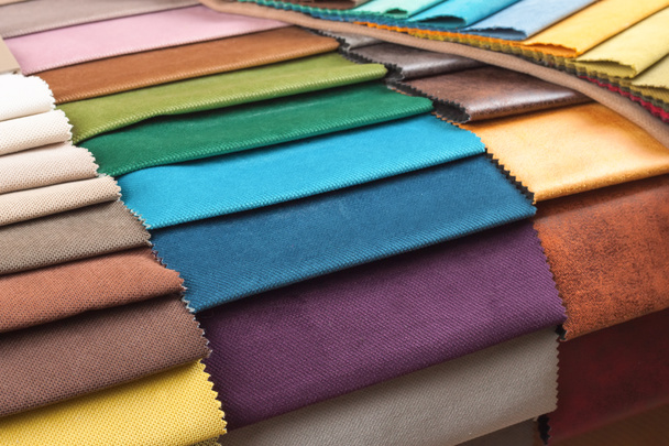 Amostras de tecido colorido
 - Foto, Imagem