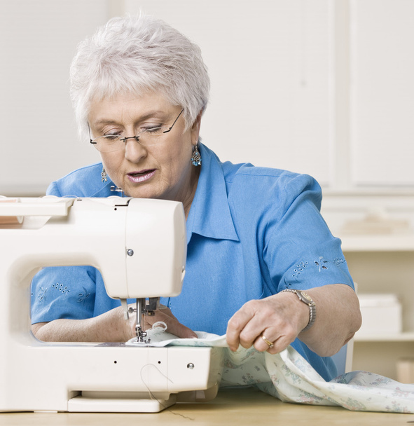 Older Woman Sewing - Photo, Image