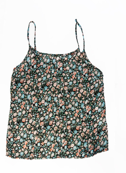 Chemises sans manches colorées avec un motif floral tendance, isolées
 - Photo, image