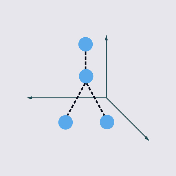 Minimalistische Grafiken mit gebrochenen Linien auf Koordinatensystem mit Gittervektorillustrationen. - Vektor, Bild