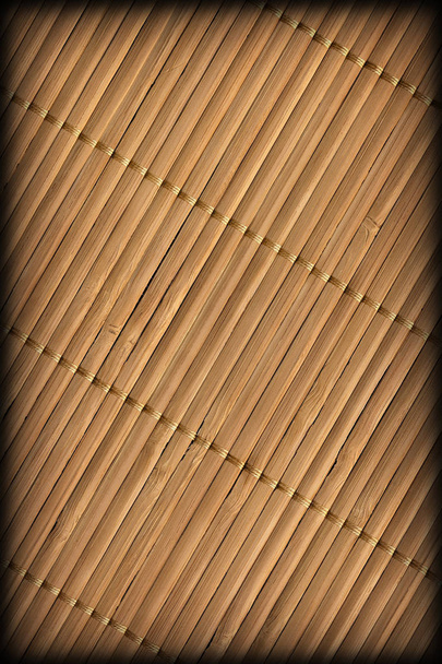 Rústico Natural Brown bambú lugar estera listones entrelazado grueso viñeta grunge textura
 - Foto, Imagen