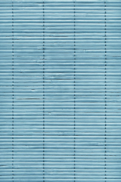 Powder Blue Dyed Rustic Slatted Bamboo Place Mat Interlaced Coarse Grain Grunge Texture - Photo, Image