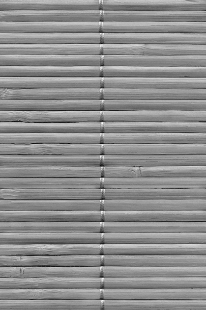 Gray Bleached Rustic Slatted Bamboo Place Mat Interlaced Coarse Grain Grunge Texture - Photo, Image