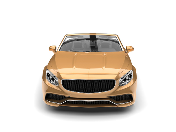 Moderno coche convertible de lujo dorado - vista frontal
 - Foto, Imagen