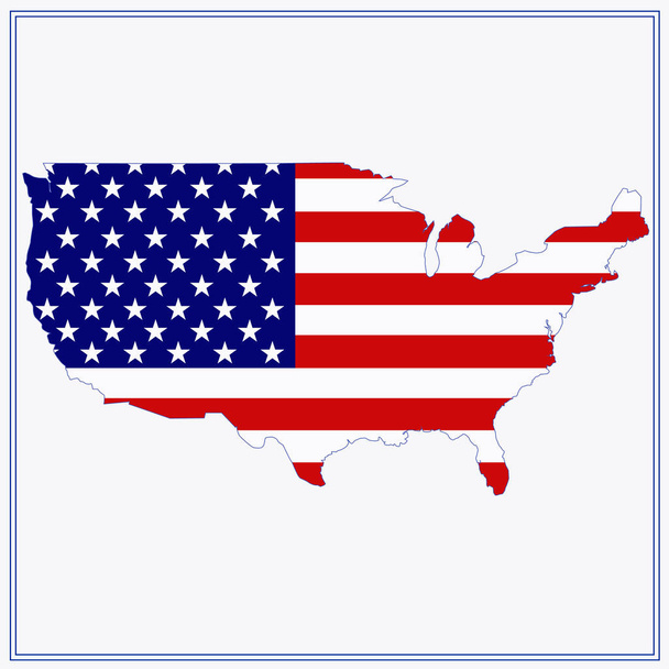 Mapa Stany Zjednoczone Ameryki. Ilustracja. - Zdjęcie, obraz