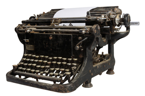 Vintage Retro Schreibmaschine isoliert auf weißem Hintergrund - Foto, Bild