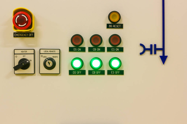 Electrical high voltage control panel of the gas insulated switchgear. - Photo, Image