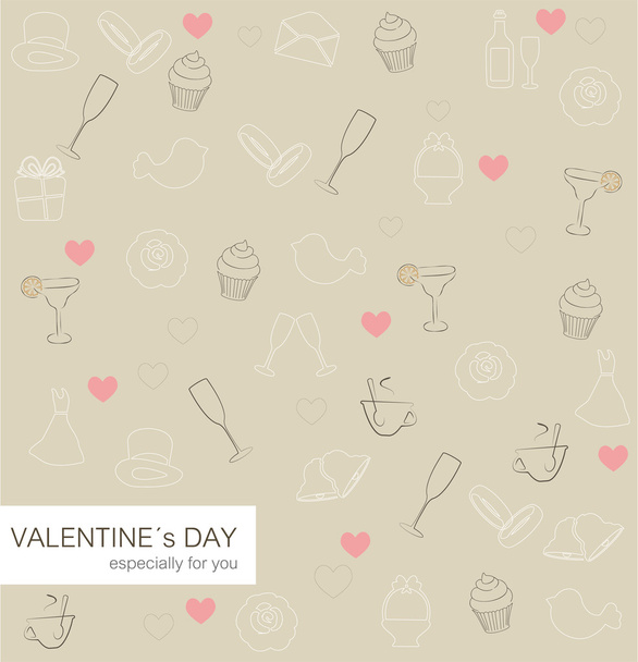 Valentine`s Day card - Vetor, Imagem