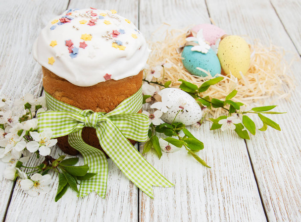 Easter bread and eggs - Photo, image