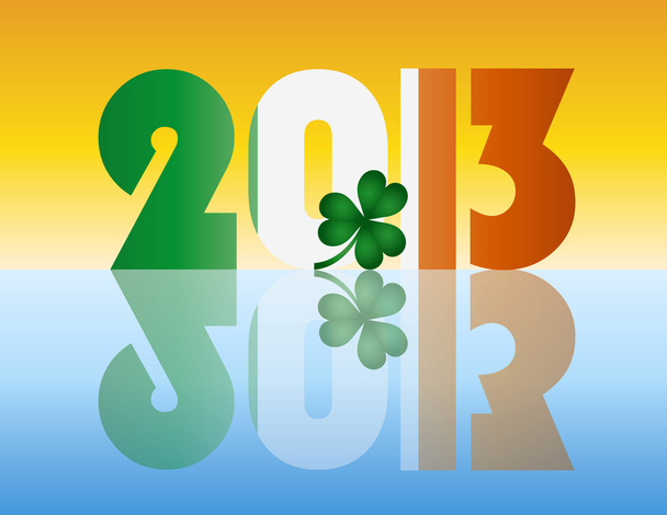 Año Nuevo 2013 Irlanda Bandera Ilustración
 - Vector, Imagen