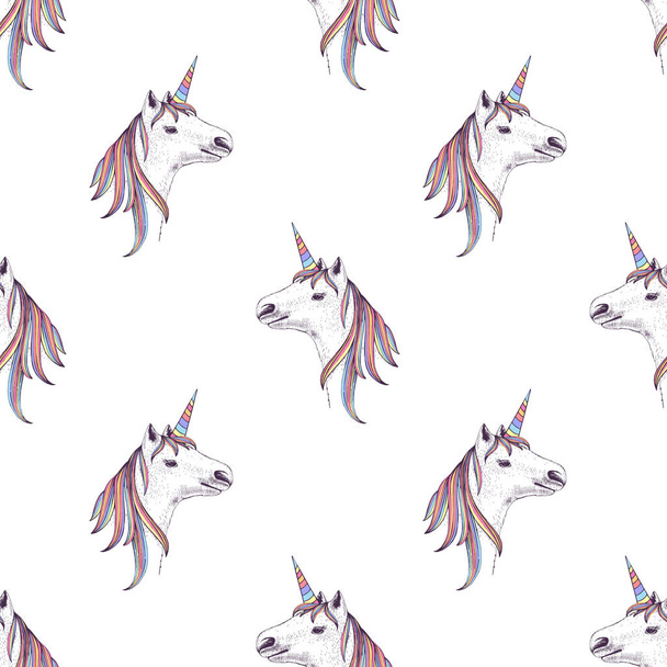 Seamless pattern with unicorns - Вектор,изображение