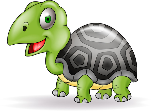 Dibujos animados de tortuga feliz
 - Vector, Imagen