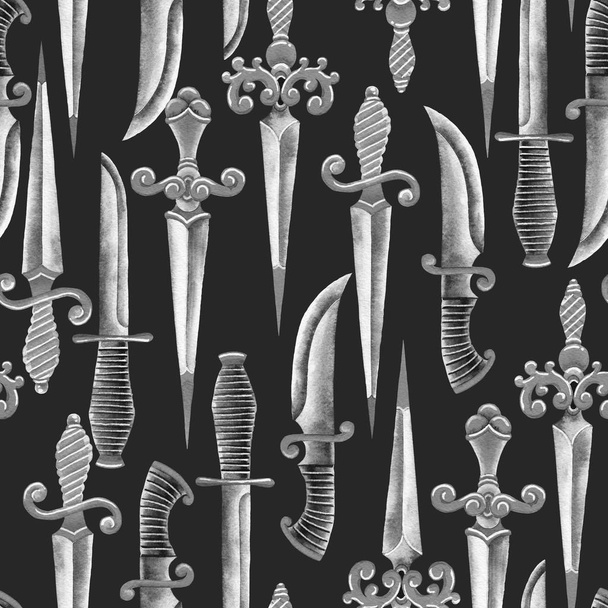 Couteaux décorés aquarelle
 - Photo, image