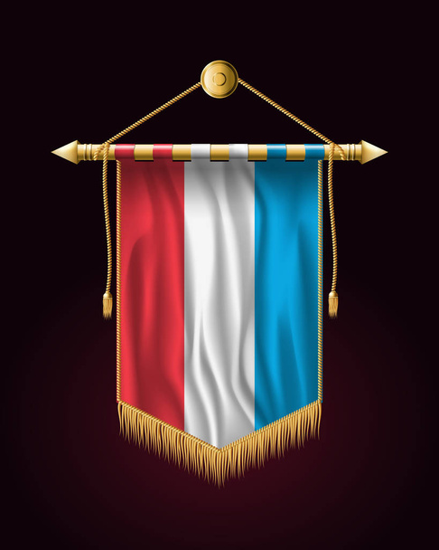 Drapeau du Luxembourg. Bannière verticale festive. Pendentifs muraux
 - Vecteur, image