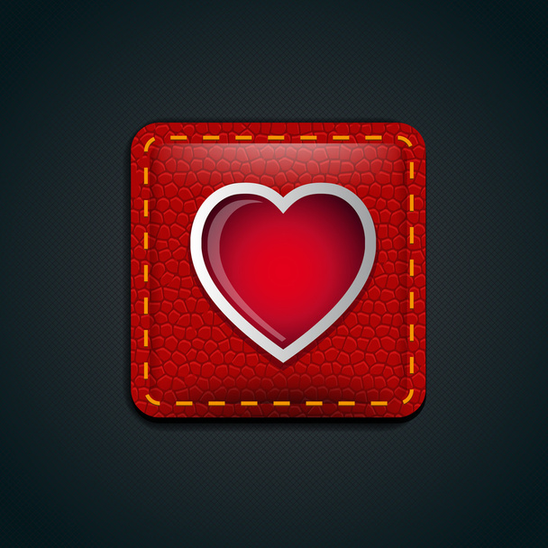 Heart button - Vector, Image