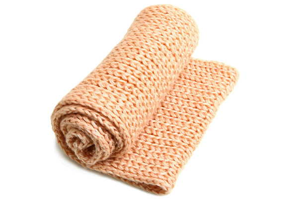 beige knitted scarf - Photo, Image