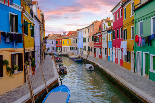 Venice landmark, Colorful Houses in Burano island, Italy - Photo, Image