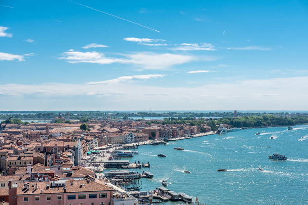 Aerial view of Venice, the capital of the Veneto region in Italy - 写真・画像