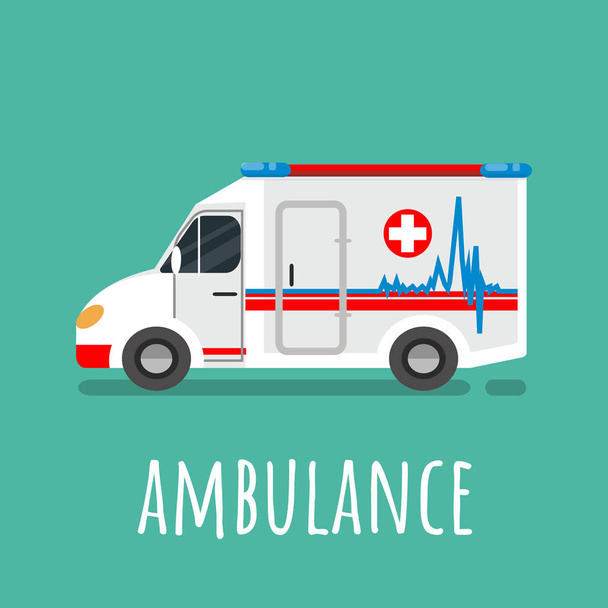 ambulance voertuig geïsoleerde pictogram. - Vector, afbeelding