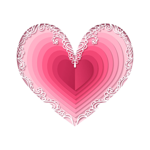 Valentines day background. Vector abstract heart. - Vector, Image