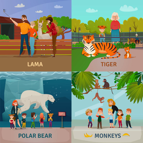 Zoo Visitors Concept - Vector, Image