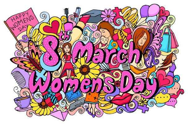 Happy Womens Day 8 Mars fond de célébration
 - Vecteur, image