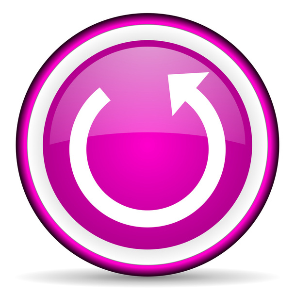 rotate violet glossy icon on white background - Zdjęcie, obraz