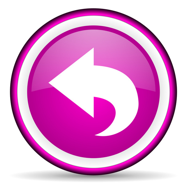 back violet glossy icon on white background - Φωτογραφία, εικόνα