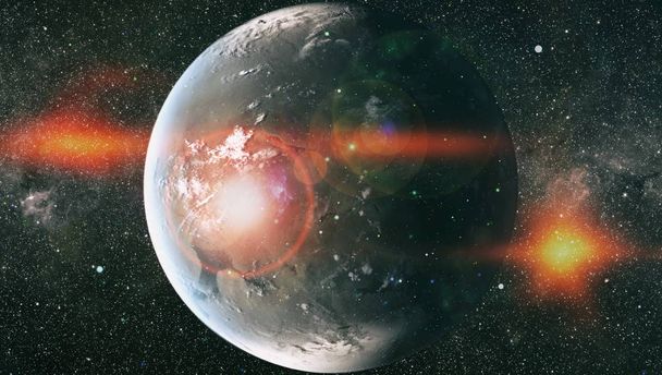 Η έκρηξη σουπερνόβα. Νεφέλωμα Φωτεινού Αστέρα. Μακρινός γαλαξίας. Περίληψη εικόνας. Στοιχεία αυτής της εικόνας που παρέχονται από τη NASA. - Φωτογραφία, εικόνα