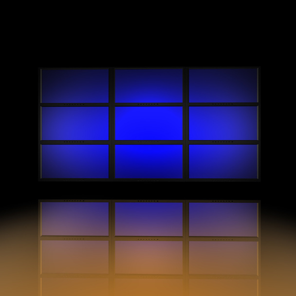 Video wall with blue screens - Valokuva, kuva