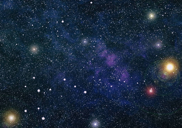 Futurisztikus absztrakt tér háttér. Éjszakai égbolt csillagokkal és ködökkel. A kép elemeit a NASA bocsátotta rendelkezésre - Fotó, kép