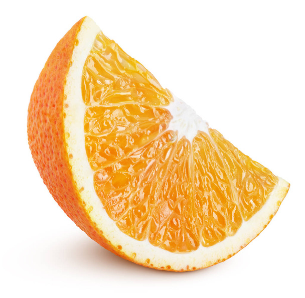 Slice of orange citrus fruit isolated on white - Foto, Bild