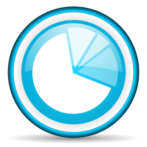 diagram blue glossy icon on white background - Foto, Imagem