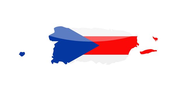 Puerto Rico flaga kraju kontur wektor ikona - Wektor, obraz
