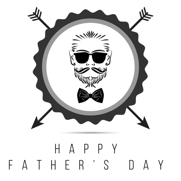 Ευτυχισμένος ημέρα του πατέρα hipster λογότυπο σε απομονωμένο. Vector εικονογράφηση. EPS 10 - Διάνυσμα, εικόνα