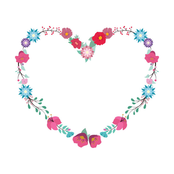 Lovely floral heart illustration - Вектор,изображение