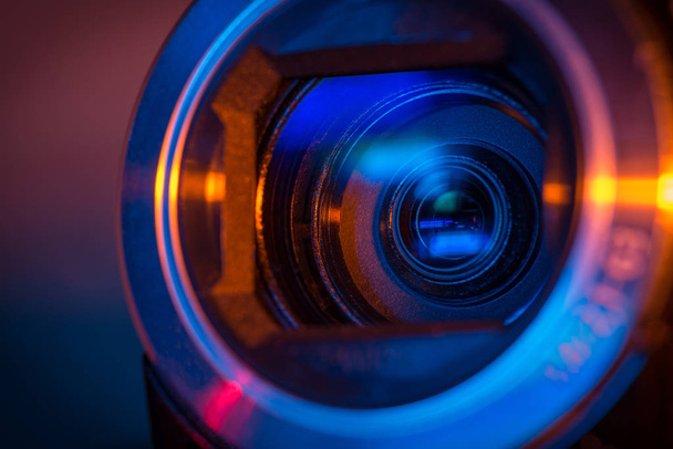 Video camera lens close-up - Foto, afbeelding