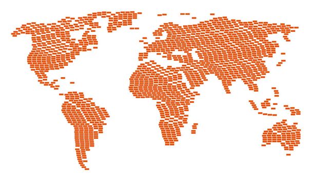 Celosvětové Atlas vzorek stavebních cihel ikony - Vektor, obrázek