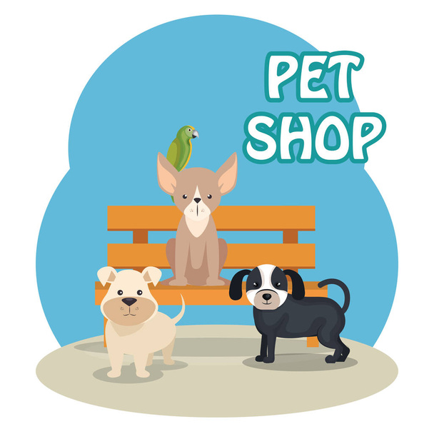 Śliczne maskotki pet shop ikony - Wektor, obraz