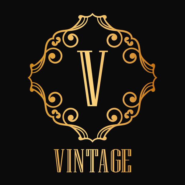 Vintage ornamental monogram - Vektor, kép