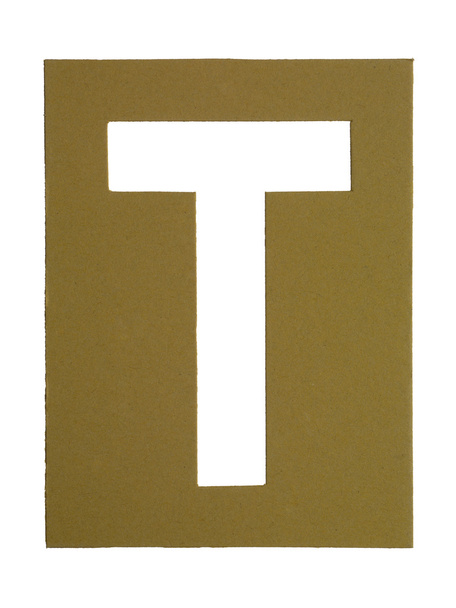 Karton mit ausgeschnittenem Buchstaben t - Foto, Bild