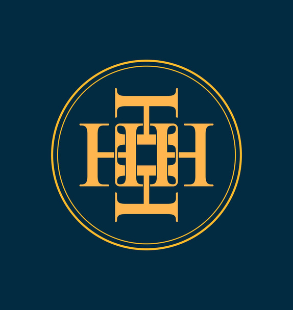 Klasik ve retro simetrik stil ilk monogram logosu - Vektör, Görsel
