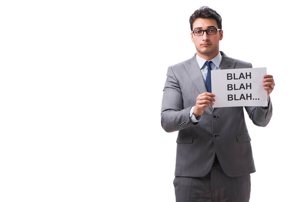 Бизнесмен говорит ложь изолированы на белом фоне - Фото, изображение